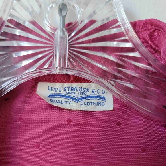 Levis Vintage Pink Satin Button Down Western Shirt Long Sleeve Womens Size Small - Picture 4 of 8